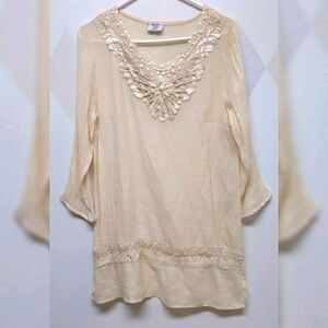 Mad Style lightweight tunic lace & beading detail